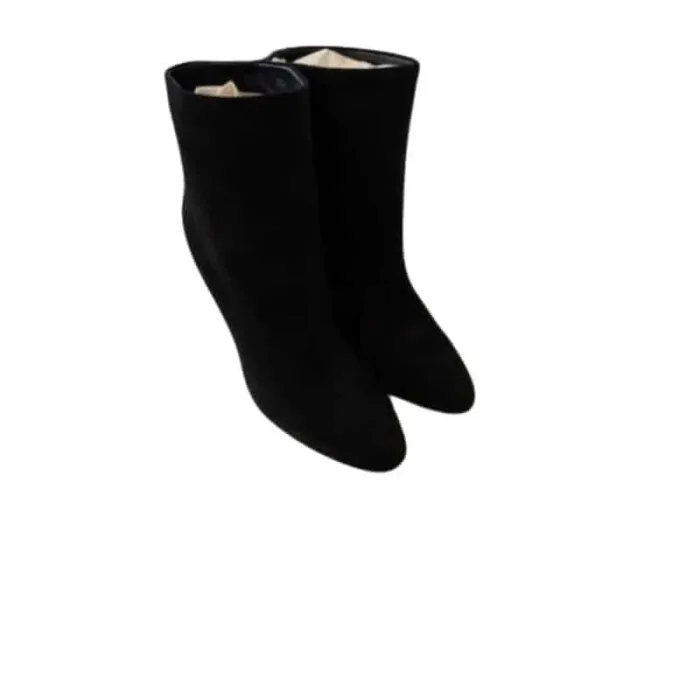 Tronchetto Donna Anna F in camoscio nero tacco 9cm e plateau interno 1cm art. 9751, foto 2 di 4