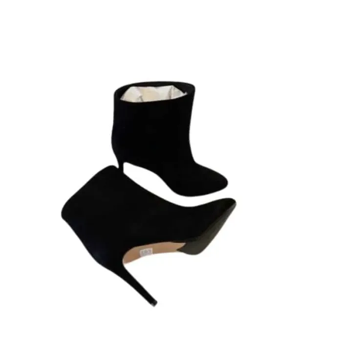 Tronchetto Donna Anna F in camoscio nero tacco 9cm e plateau interno 1cm art. 9751, foto 3 di 4