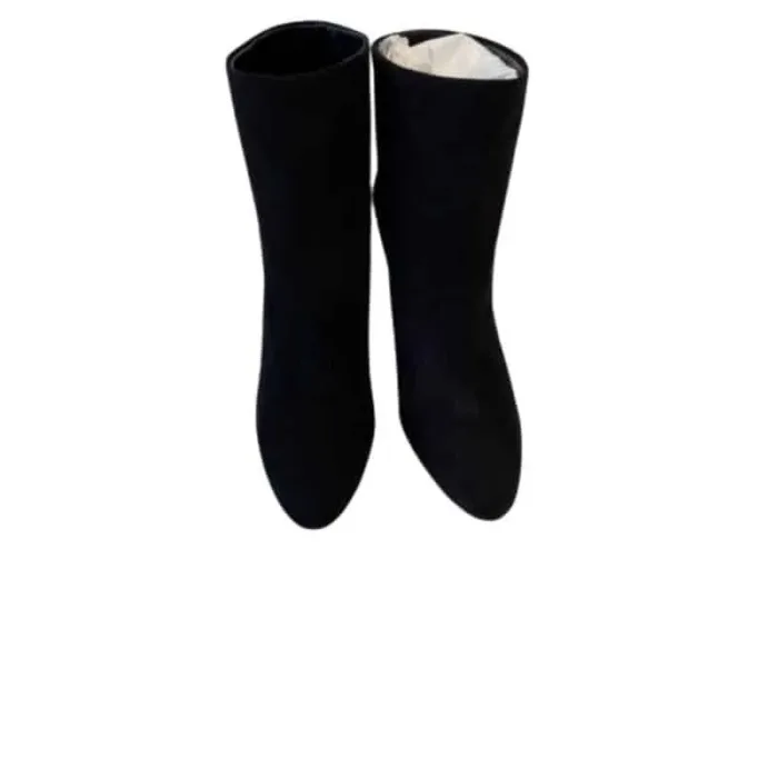 Tronchetto Donna Anna F in camoscio nero tacco 9cm e plateau interno 1cm art. 9751, foto 4 di 4