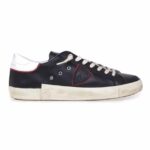 Sneaker Uomo Philippe Model Paris PRSX n pelle Nera con Spoiler Bianco e perfilo Rosso mod. PRLU V025