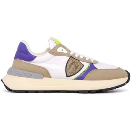 Sneaker Donna Philippe Model Antibes ATLD Bianca e Beige in inserti Viola mod. ATLD WP10