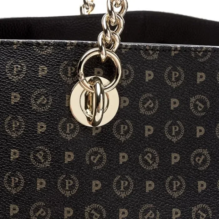 Borsa Pollini Shopping bag due manici Heritage Classic Nera con dettagli Neri TE8407PP02Q11, foto 4 di 4