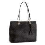 Borsa Pollini Shopping bag due manici Heritage Classic Nera con dettagli Neri TE8407PP02Q11