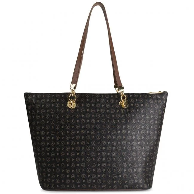 Borsa Pollini Shopper Heritage Nera con dettagli Cuoio TE8410PP02Q, foto 4 di 5