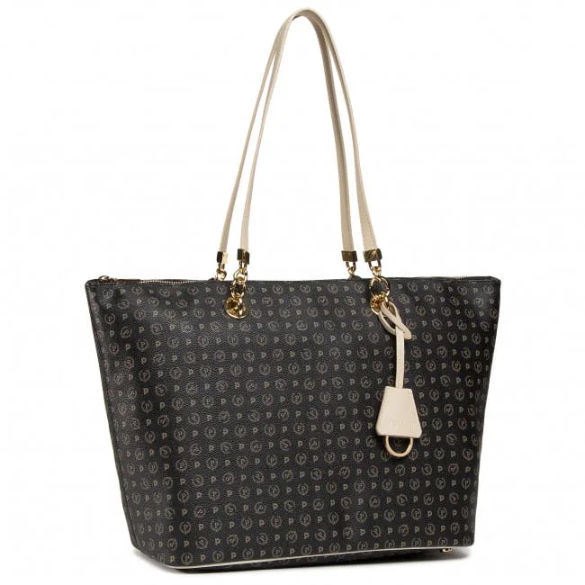 Borsa Pollini Shopper Heritage Nera con dettagli Avorio TE8410PP02Q, foto 1 di 2