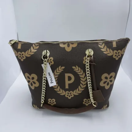 Borsa Pollini a spalla  Marrone con dettagli Stampa Avorio TE8410PP02Q1E11A