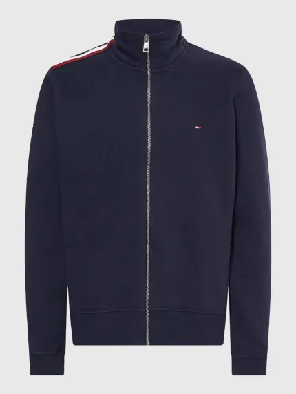 Felpa Girocollo Tommy Hilfiger Blu con zip art. MW0MW28753DW5