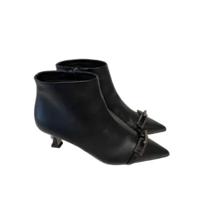 Tronchetto Ninalilou in Pelle Nera tacco  6cm cod.322652R5