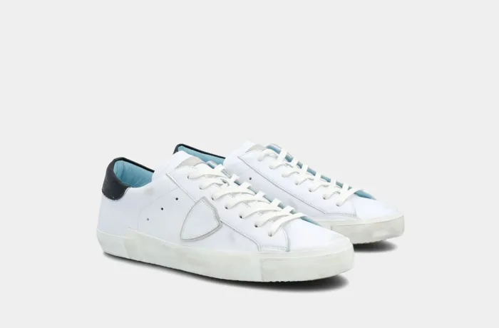 Sneaker Philippe Model in pelle Bianca con Spoiler Nero PRLU V022, foto 2 di 5