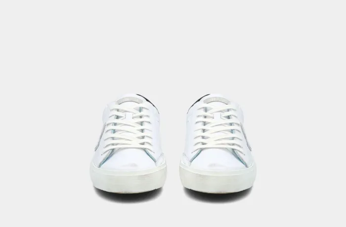 Sneaker Philippe Model in pelle Bianca con Spoiler Nero PRLU V022, foto 3 di 5