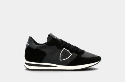 Sneaker Philippe Model TRPX LOW in pelle e camoscio Nera TZLU 6004