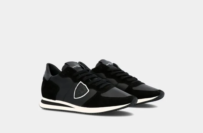 Sneaker Philippe Model TRPX LOW in pelle e camoscio Nera TZLU 6004, foto 5 di 5