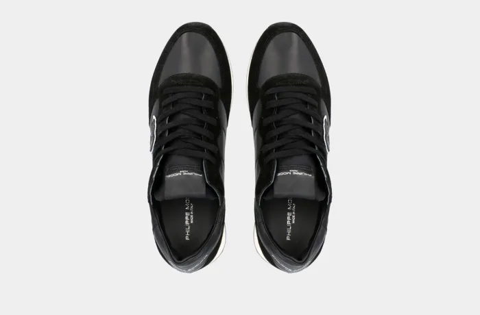 Sneaker Philippe Model TRPX LOW in pelle e camoscio Nera TZLU 6004, foto 2 di 5