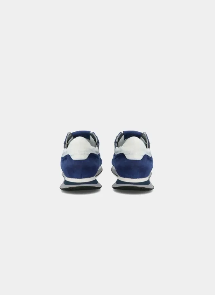 Sneaker Uomo Philippe Model Tropez TZLU in pelle e camoscio Blu con Spoiler Bianco mod. TZLU VW03, foto 4 di 5