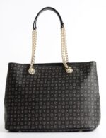 Borsa Pollini Shopping bag due manici Heritage Classic Nera con dettagli Marroni TE8407PP02Q11 - immagine 3