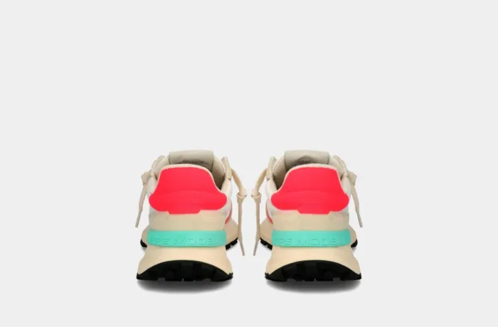Sneaker Donna Philippe Model Antibes ATLD Bianca e Beige in inserti Fucsia mod. ATLD WP07, foto 4 di 6