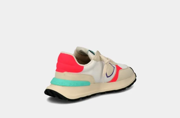 Sneaker Donna Philippe Model Antibes ATLD Bianca e Beige in inserti Fucsia mod. ATLD WP07, foto 2 di 6