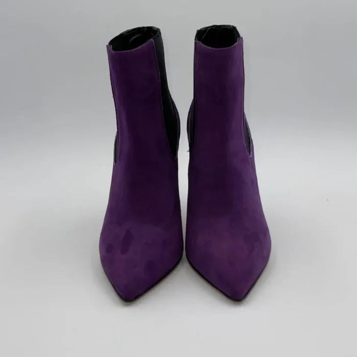 Stivaletto Tronchetto Donna Anna F in camoscio viola tacco 10cm plateau 1cm  art. 9758, foto 3 di 3