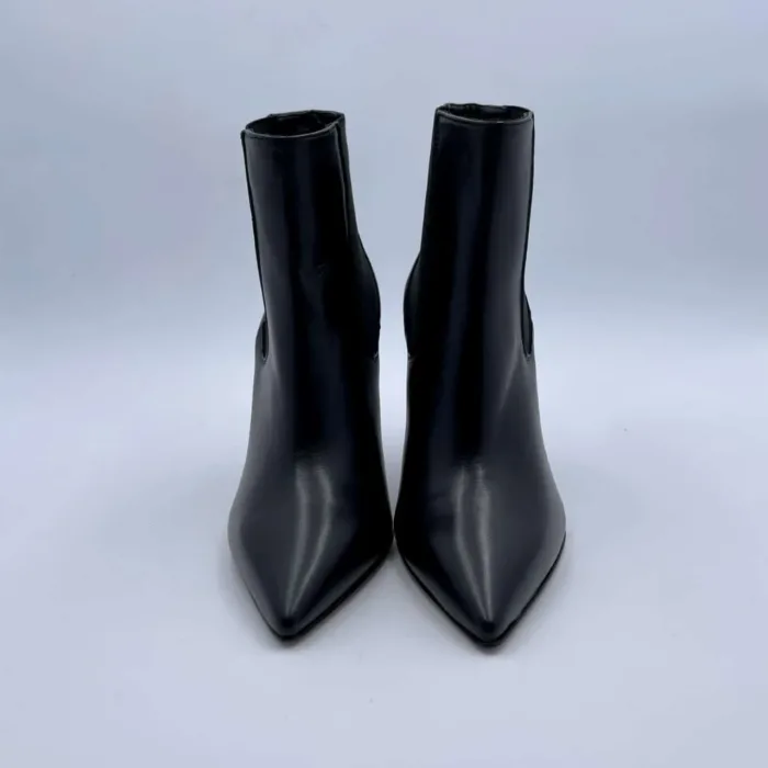 Stivaletto Tronchetto Donna Anna F in nappa nera tacco 10cm plateau 1cm  art. 9758, foto 2 di 3