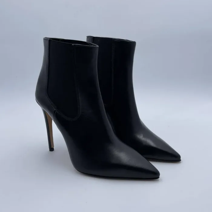 Stivaletto Tronchetto Donna Anna F in nappa nera tacco 10cm plateau 1cm  art. 9758, foto 3 di 3