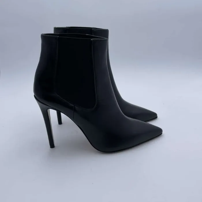 Stivaletto Tronchetto Donna Anna F in nappa nera tacco 10cm plateau 1cm  art. 9758, foto 1 di 3