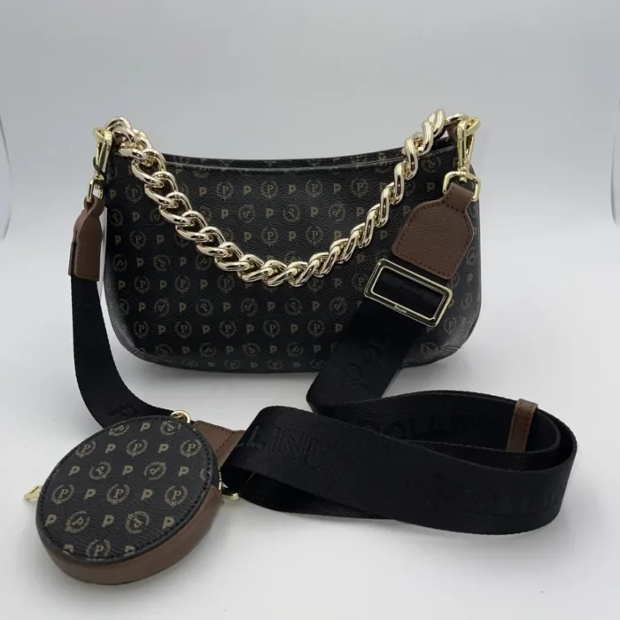 Tracolla Heritage Pollini Nera con dettagli Marroni TE8490PP0FQ1100D, foto 1 di 3