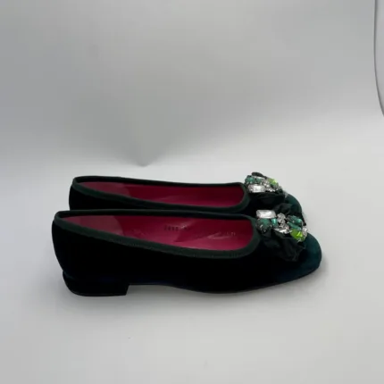 Ballerina Le Babe in Velluto Verde con accessorio gioiello art 2840