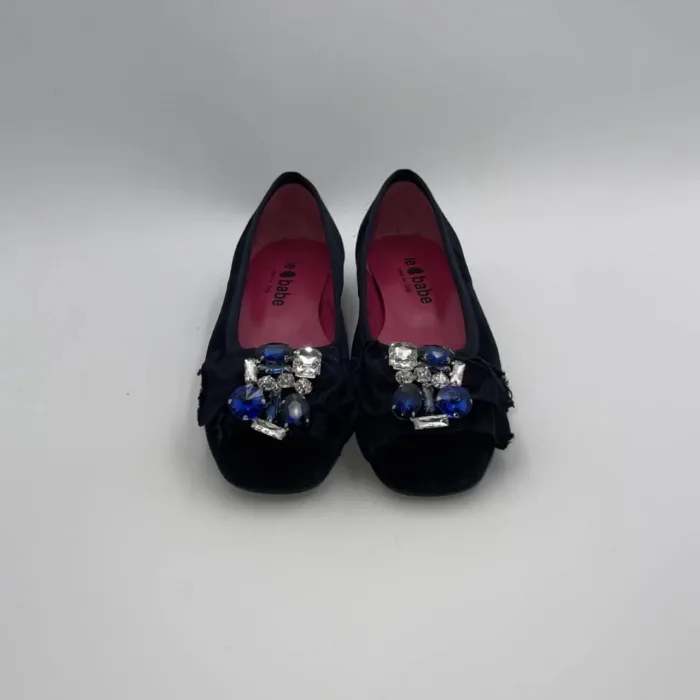 Ballerina Le Babe in Velluto Blu con accessorio gioiello art 2840, foto 3 di 3