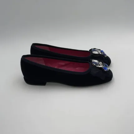 Ballerina Le Babe in Velluto Blu con accessorio gioiello art 2840