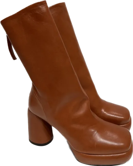 Tronchetto stivaletto Halmanera Elsa 06 Faggio tacco 10cm Plateau 3cm