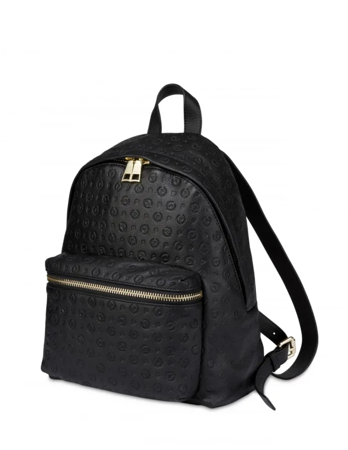 Zaino Pollini Heritage tutto in pelle embossed Nero con dettagli Neri TE8412PP03Q25, foto 2 di 4