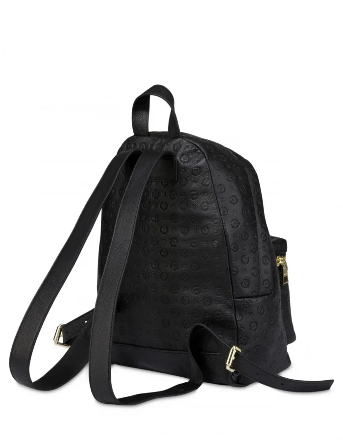 Zaino Pollini Heritage tutto in pelle embossed Nero con dettagli Neri TE8412PP03Q25, foto 3 di 4