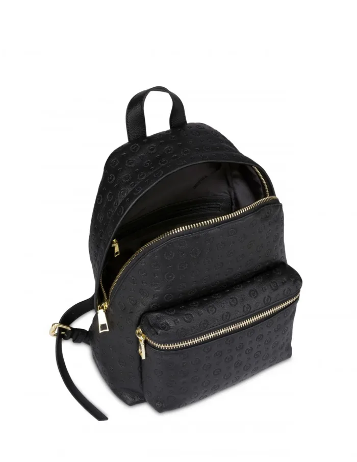 Zaino Pollini Heritage tutto in pelle embossed Nero con dettagli Neri TE8412PP03Q25, foto 4 di 4