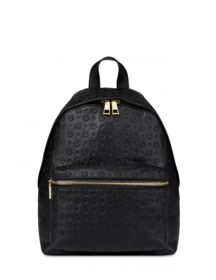 Zaino Pollini Heritage tutto in pelle embossed Nero con dettagli Neri TE8412PP03Q25