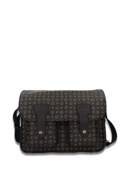 Borsa Pollini Messenger a spalla multitasche heritage logo classic Nero con dettagli Neri TE8401PP02Q1100A