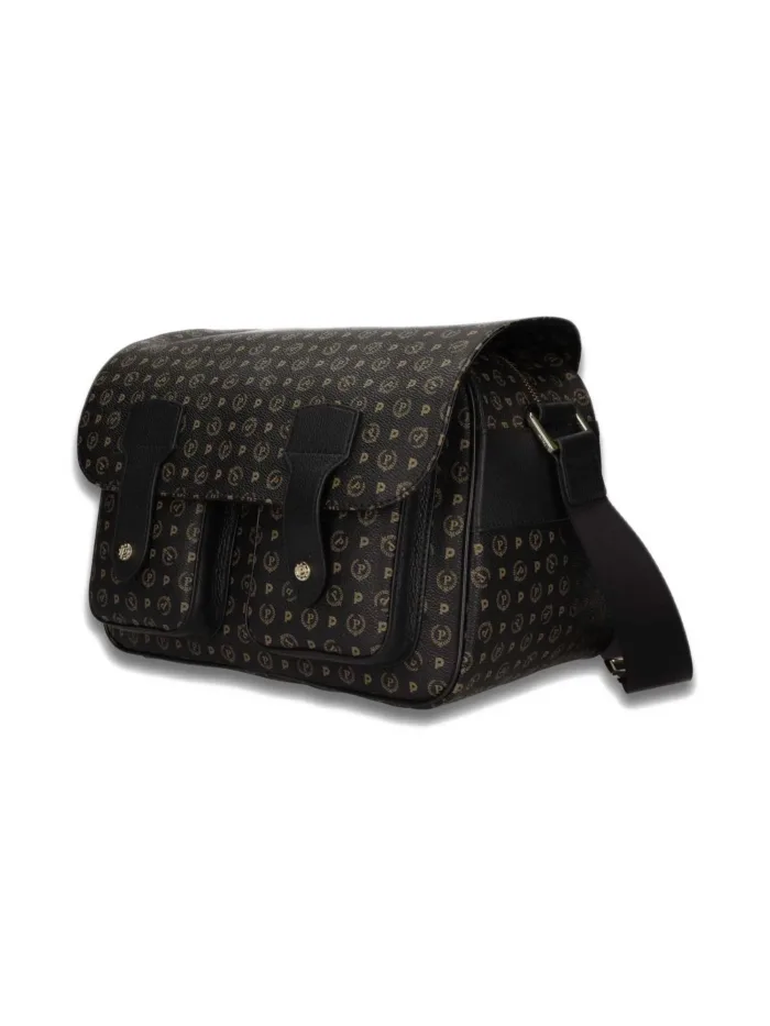 Borsa Pollini Messenger a spalla multitasche heritage logo classic Nero con dettagli Neri TE8401PP02Q1100A, foto 2 di 3
