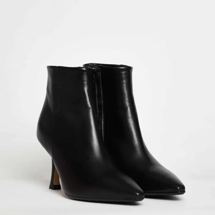 Tronchetto Donna Anna F in pelle nera, tacco 8cm e plateau interno 1cm art. 9517, foto 3 di 3