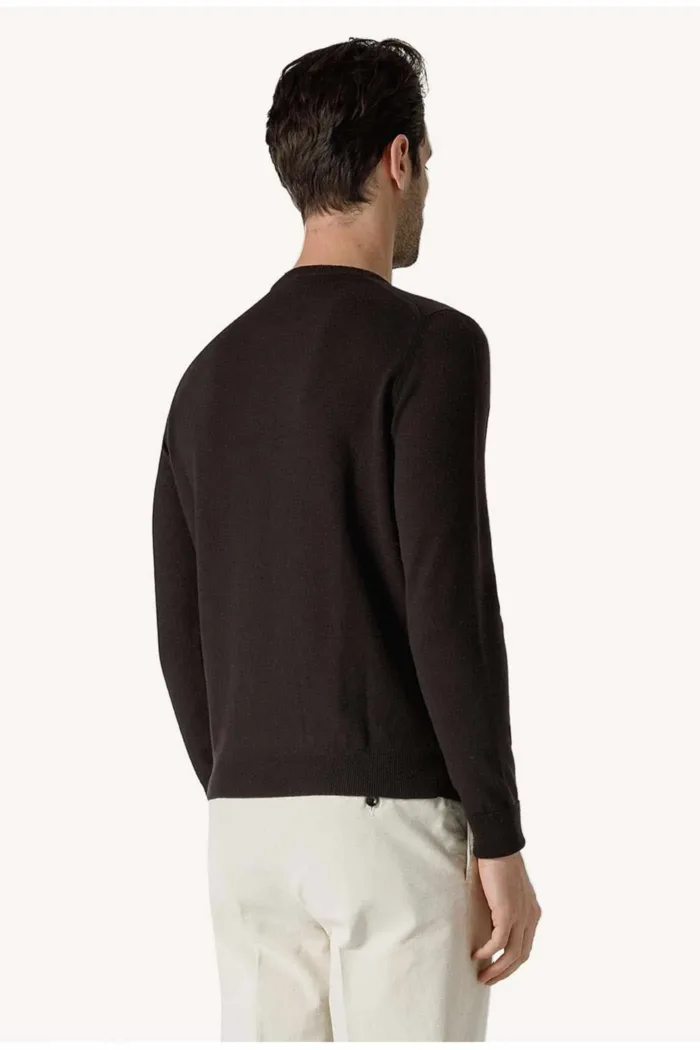 Maglia Girocollo in Cashmere Drumohr color Testa di Moro cod. D1K103 598, foto 2 di 3