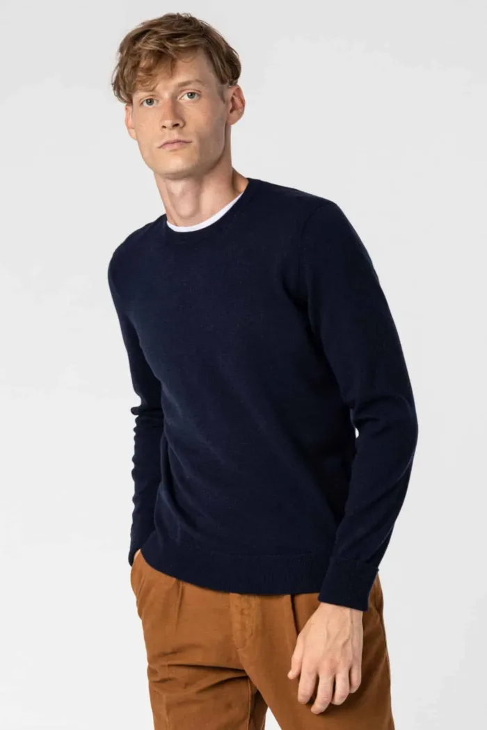 Maglia Girocollo in Cashmere Drumohr color Blu cod. D1K103 797, foto 2 di 3