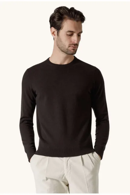 Maglia Girocollo in Cashmere Drumohr color Testa di Moro cod. D1K103 598