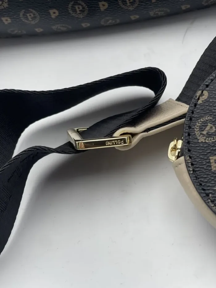 Tracolla Heritage Pollini Nera con dettagli Avorio TE8490PP0FQ1100C, foto 3 di 4