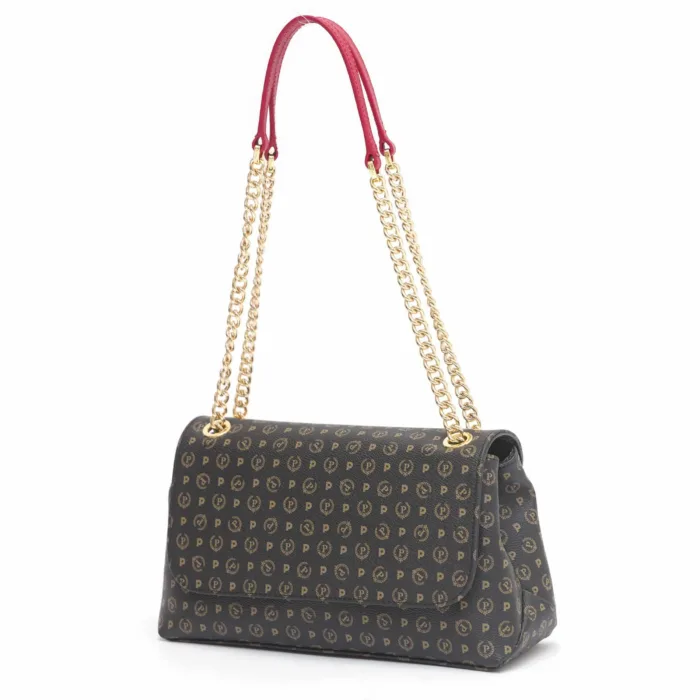 Borsa a Spalla Pollini Heritage Nera con dettagli Rossi TE8473PP0EQ1100B, foto 2 di 3