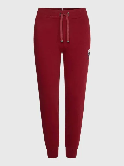 Pantalone della tuta Donna Tommy Hilfiger color Bordeaux con logo ricamato