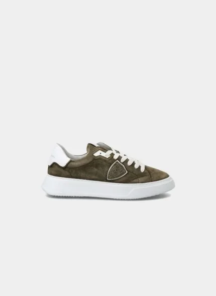 Sneaker Uomo Philippe Model Paris in pelle Verde Militare cod. BTLU NB10