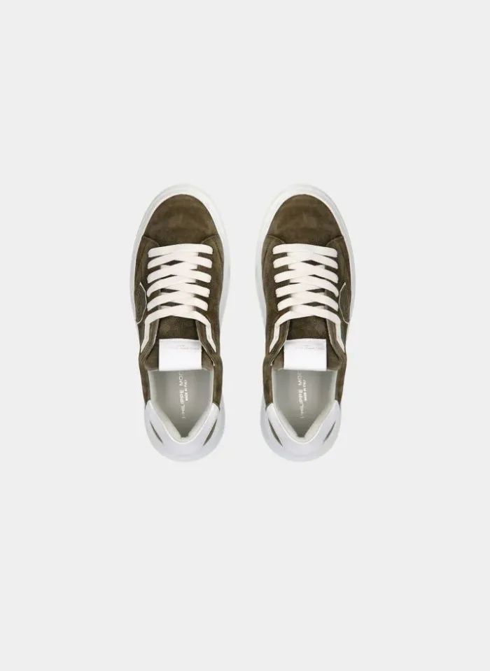 Sneaker Uomo Philippe Model Paris in pelle Verde Militare cod. BTLU NB10, foto 5 di 5