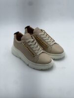 Sneakers Stokton in pelle Nude con accessorio Catena laterale art. 432-D - immagine 2