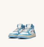 Sneakers Donna Autry Medalist Mid in pelle Bianca e Celeste art. AUMW WB08 - immagine 2