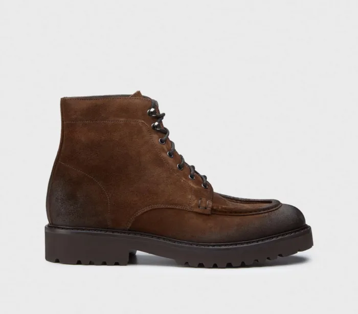 Polacchetto stivaletto Doucal's Uomo Scamosciato Marrone du2711 Combat boot, foto 1 di 4