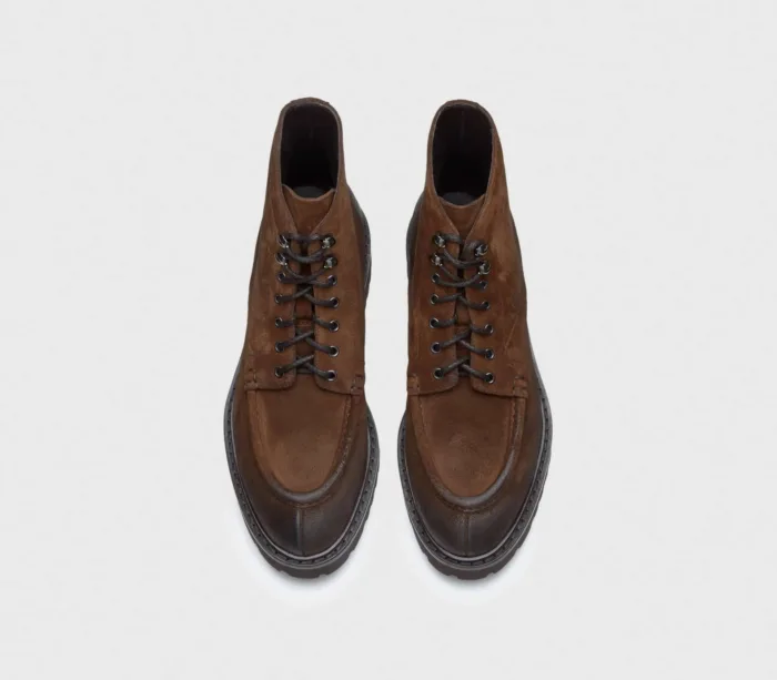 Polacchetto stivaletto Doucal's Uomo Scamosciato Marrone du2711 Combat boot, foto 3 di 4