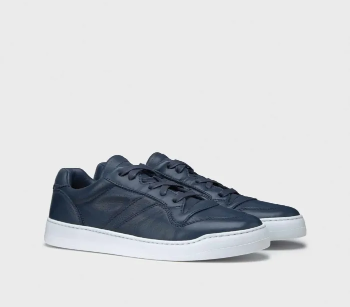 Sneakers Doucal's Uomo punzonata chiffon Blu con fondo Bianco art. 3147, foto 2 di 3